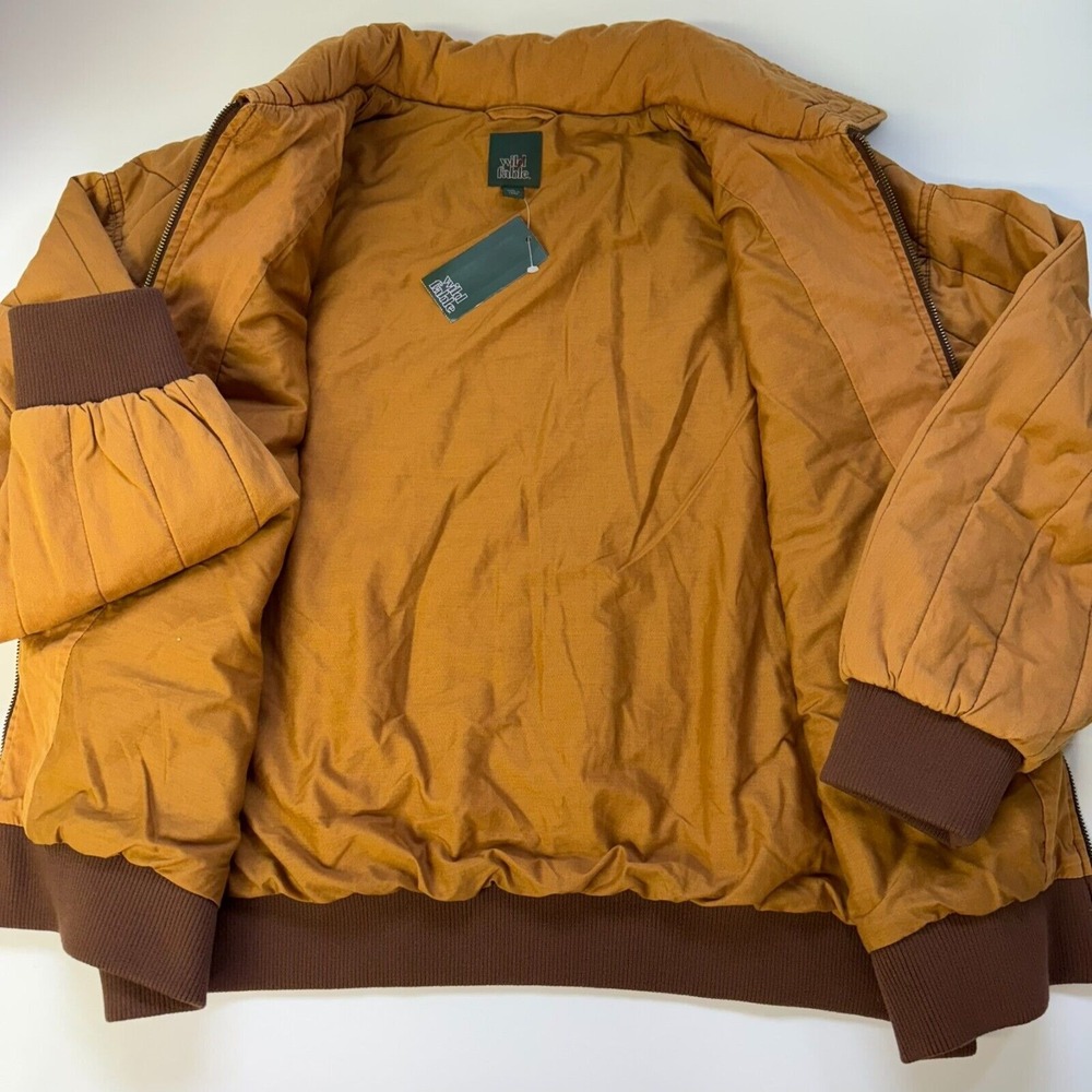 Wild Fable Quilted Bomber Jacket in Mustard Brown - Picture 5 of 9